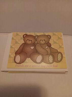 Joyfully Yours Vintage Greeting Cards Set Of 6 Plush Bears Friends Blank Inside